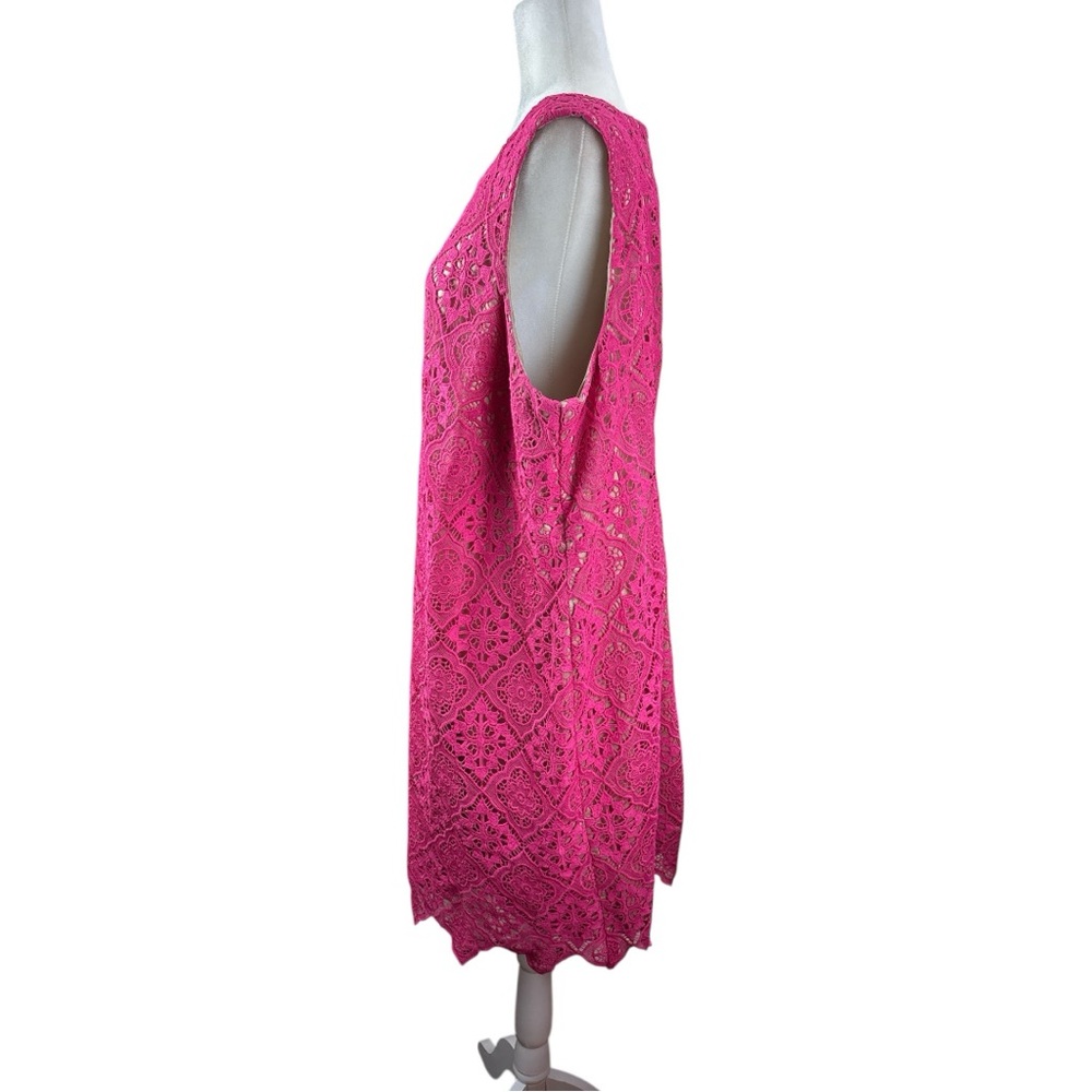New Eliza J Embroidered Lace Overlay Cocktail Dress Scalloped Hem 20w plus size - Picture 4 of 17